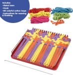 Schylling Metal Pot Holder Loom Kit - Classic Durable Weaving Frame to Make Pot Holders - Includes Loom. Hook. Instructions. and 80 Colorful Cotton Loops - Ages 5 and Up